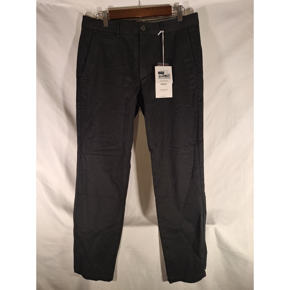 Perk Feel Good Chinos‎ Mens Slim Fit Stretch Black Pants Trousers